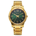 Titan Karishma Quartz Analog Green Dial Golden Stainless Steel Strap Watch For Men - Ashoka Watch Company