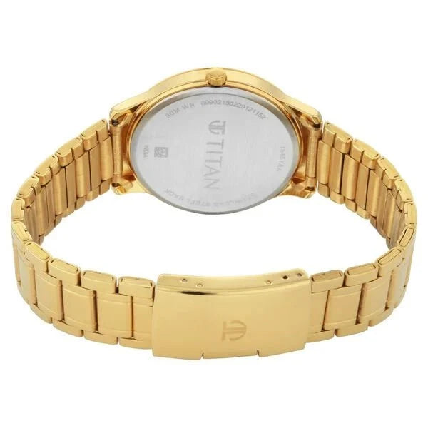 Titan Quartz Analog with Day and Date Yellow Dial Metal Strap Watch for Men - Ashoka Watch Company