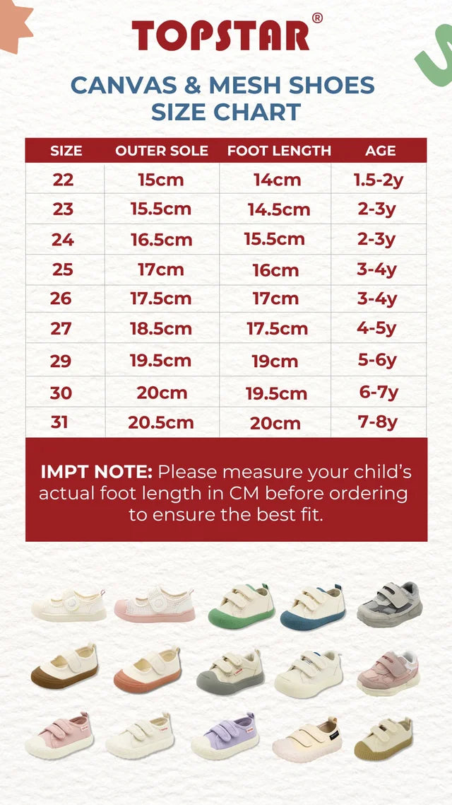 Topstar Ergonomic Kids Canvas Shoes (SKU 7026)