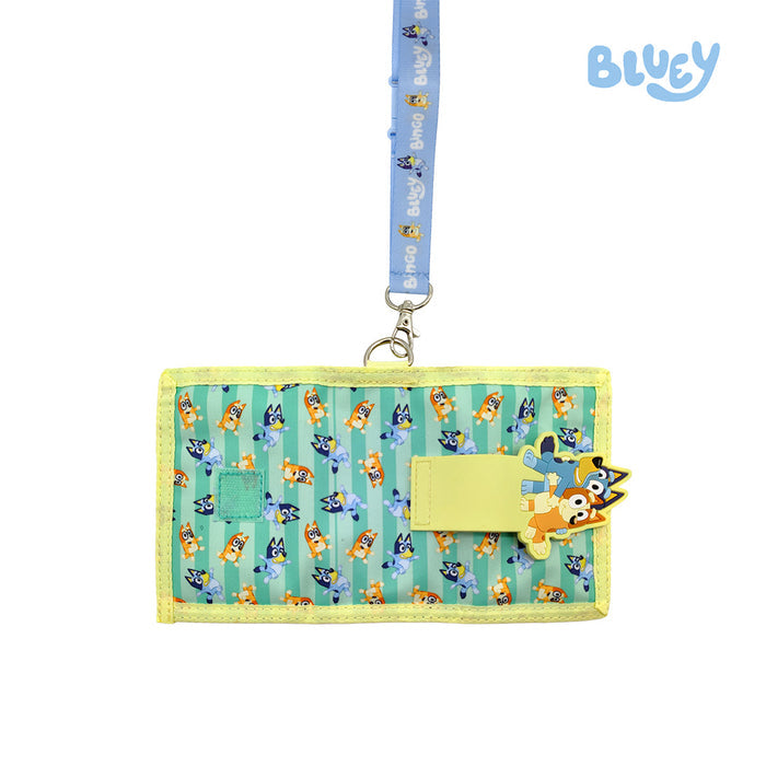 Totsafe Bluey and Bingo Tri-Fold Lanyard Wallet