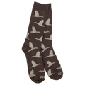 A pair of men's socks with a novelty design featuring bicycles on the ankle area.