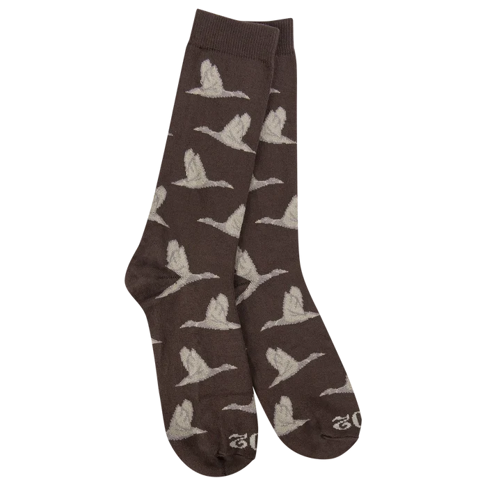 A pair of men's socks with a novelty design featuring bicycles on the ankle area.