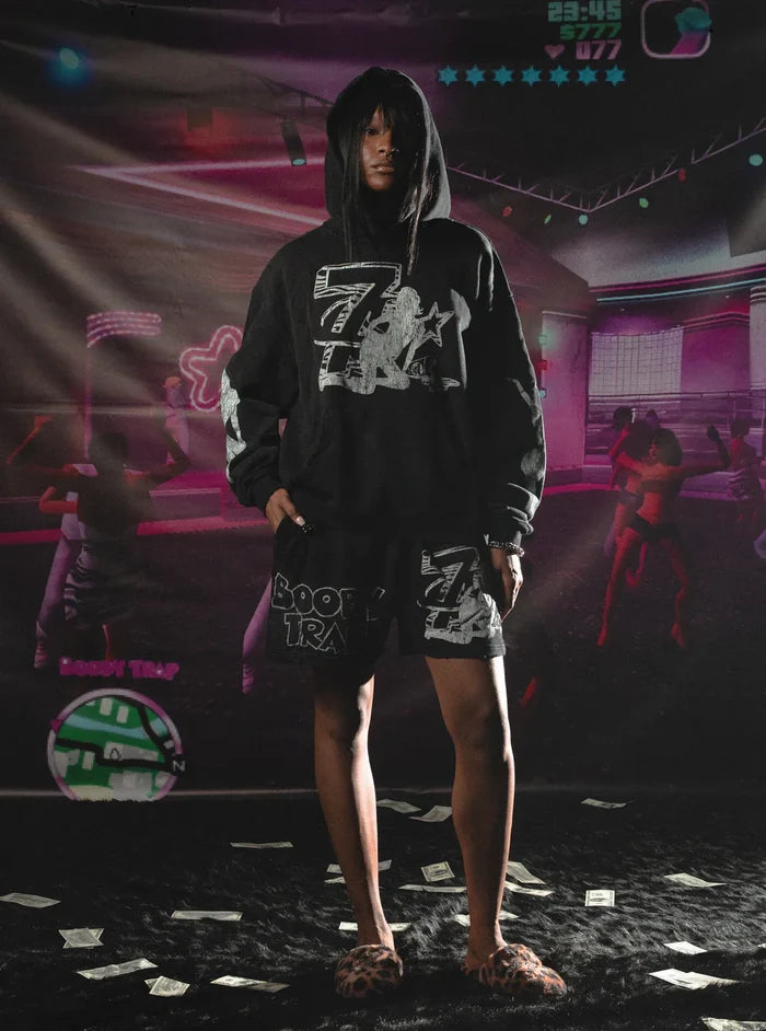 Triple Seven Trap Hoodie - Black - Clique Apparel