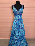 Turquoise Printed Dress