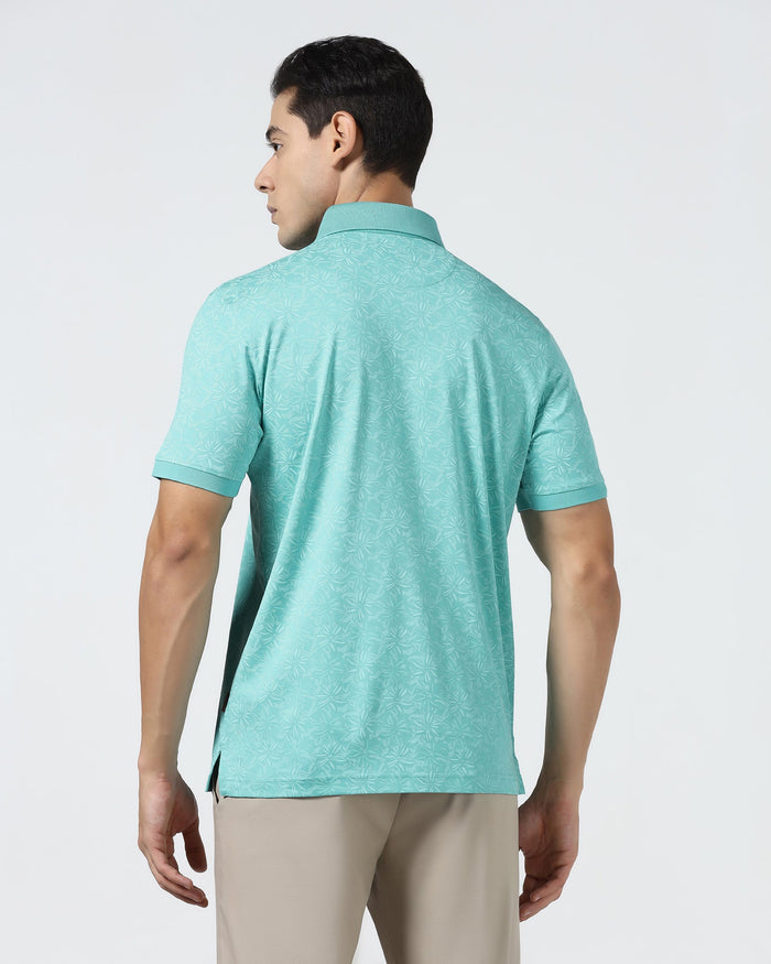 Turquoise Printed Polo - Dane