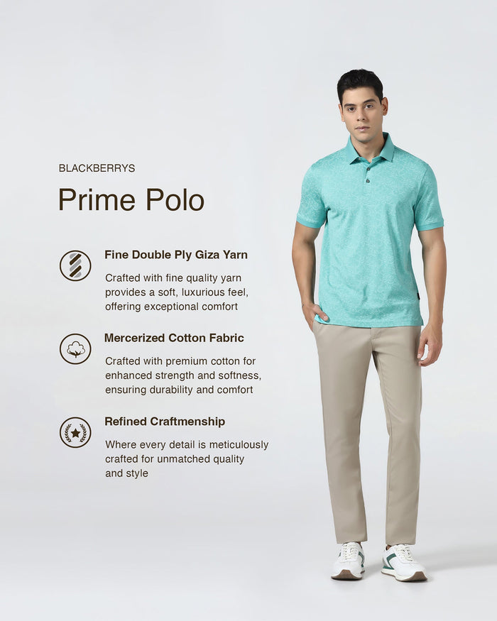 Turquoise Printed Polo - Dane