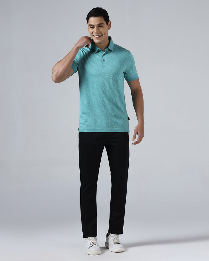 Turquoise Printed Polo - Dane