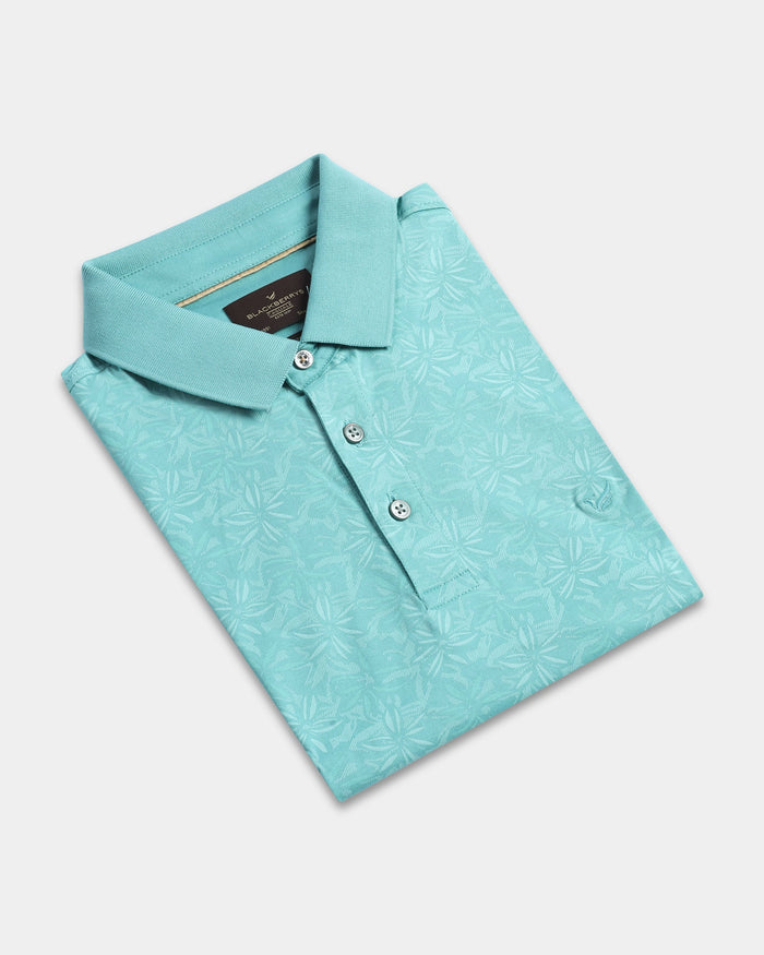 Turquoise Printed Polo - Dane