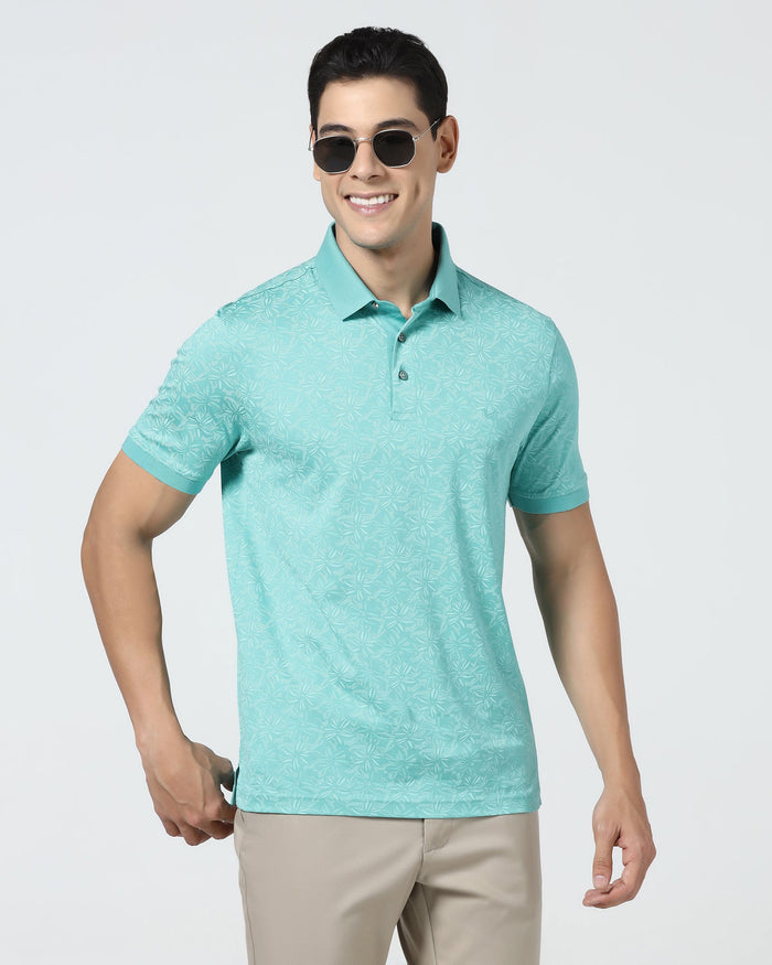 Turquoise Printed Polo - Dane