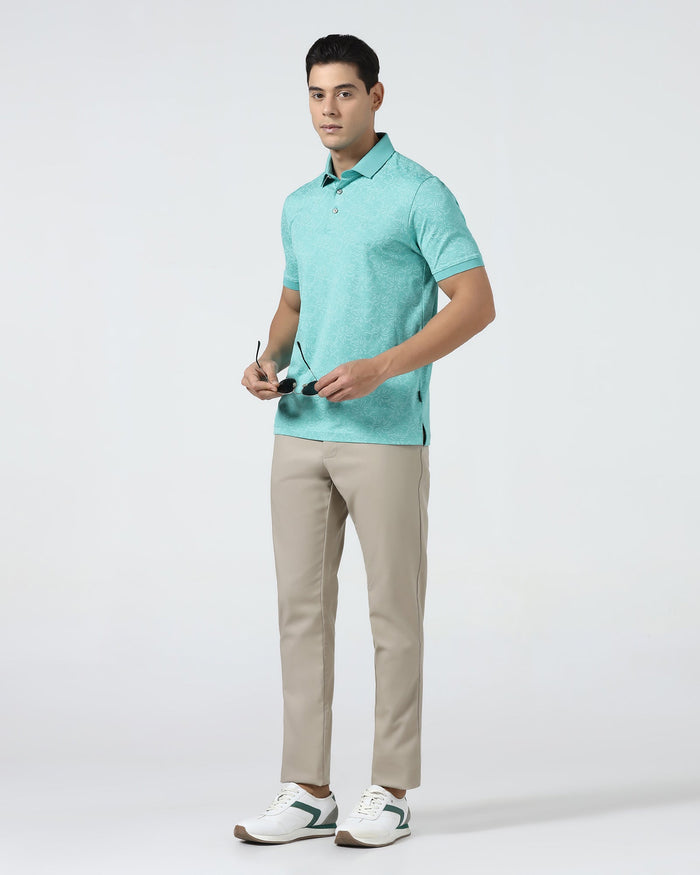 Turquoise Printed Polo - Dane