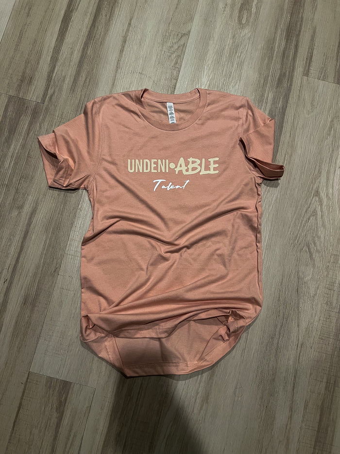 “Undeniable Talent” Tee (Peach/Cream/ White
