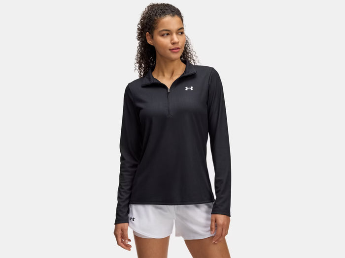 UNDER ARMOUR WOMENS TECH RIB 1/2 ZIP SWEATER