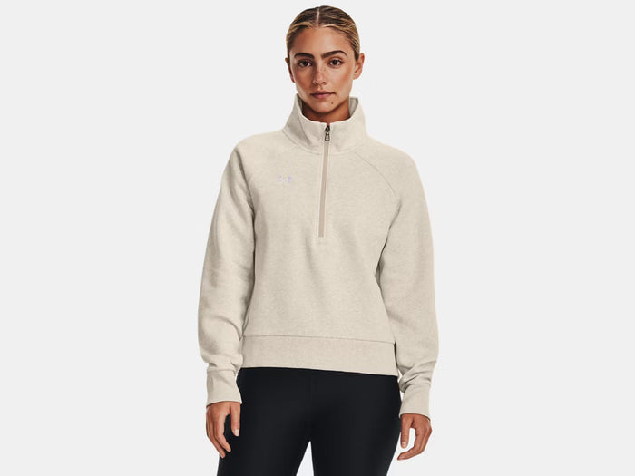 UNDER ARMOUR WOMENS UA RIVAL FLEECE 1/2 ZIP SWEATER