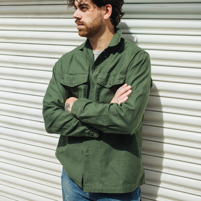 U.S ARMY FATIGUE SHIRT - OLIVE GREEN