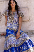 V-Neck Maxi- Jaisalmer Cobalt