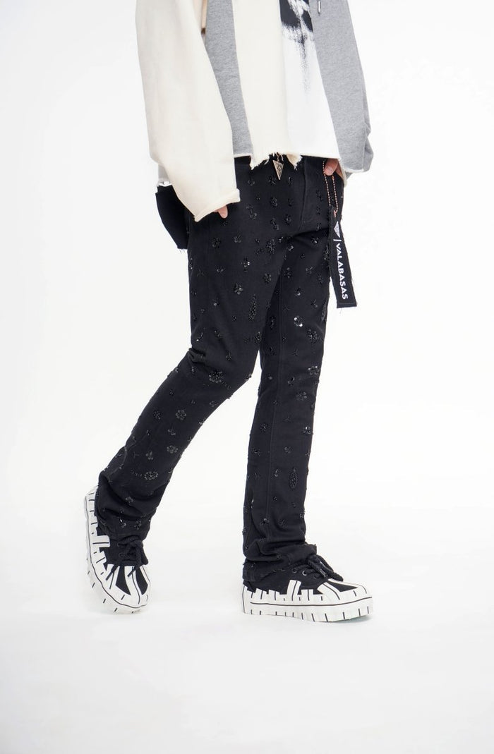 Valabasas - Shea Stacked Jean -Jet Black - Clique Apparel