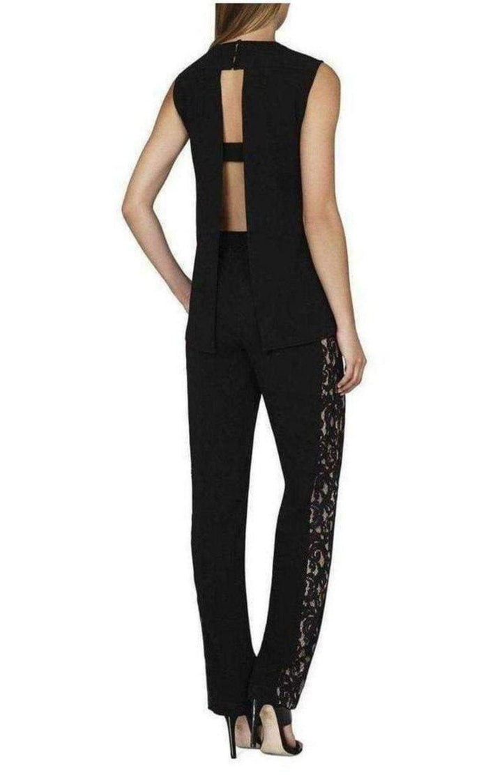 BCBGMAXAZRIA Victorya Lace Side Paneles Jumpsuit - Runway Catalog