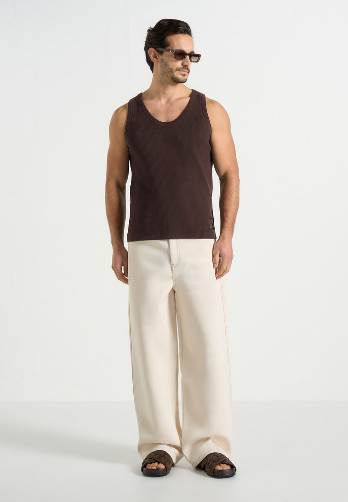 vs001-ribbed-cotton-vest-dark-brown
