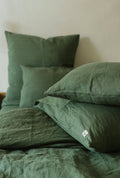 Washed Lithuanian Linen Pillowcase Forest Green 51x66 cm