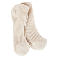 A pair of beige weekend liners for low cut shoes, made from a blend of polyester, nylon, and spandex.