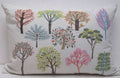 Whimsical Mystic Forest Embroidered Pillow 16x16 with insert
