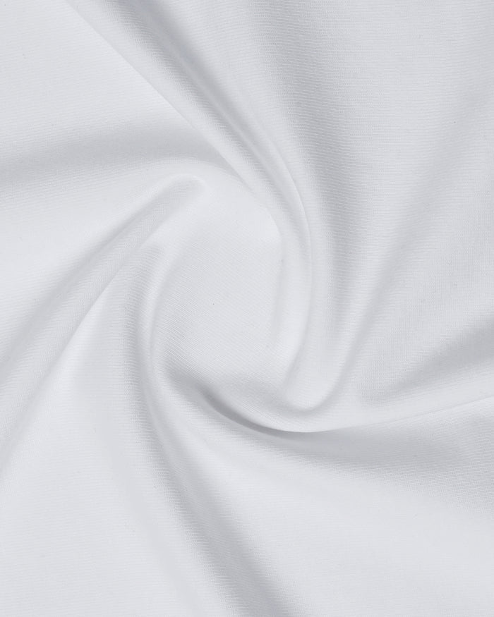 White Crew Neck Solid T-Shirt - Rising