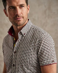 White Dot Print Short Sleeve Shirt