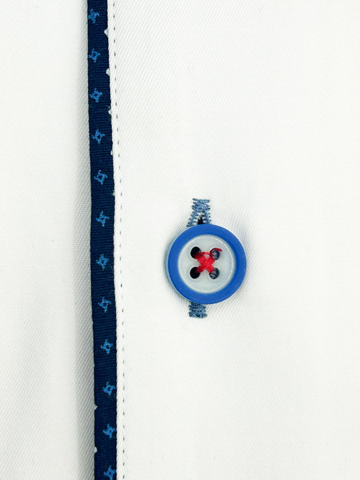 White Fashion Shirt with Classic Collar Tip Design-Makrom