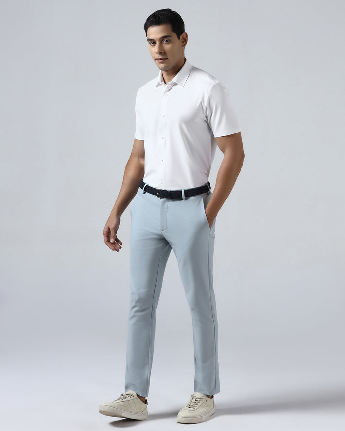 White Half Sleeve TechPro Textured Shirt - Henry
