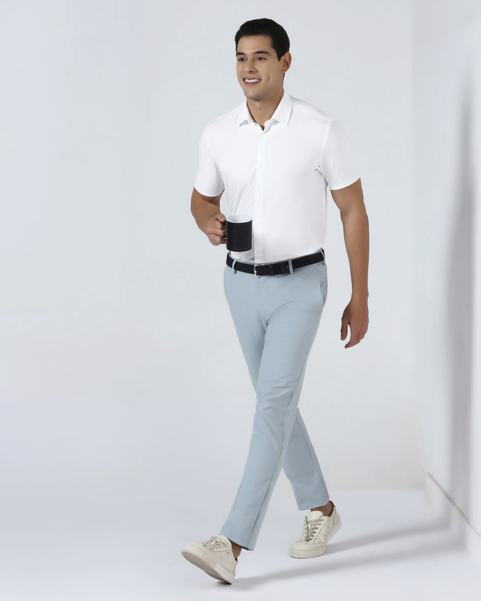 White Half Sleeve TechPro Textured Shirt - Henry