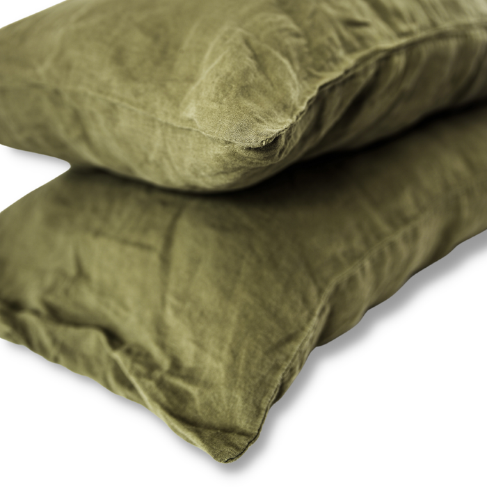 White Linen Pillowcases Queen Standard (Set of 2)