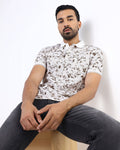 White Printed Polo - Neru