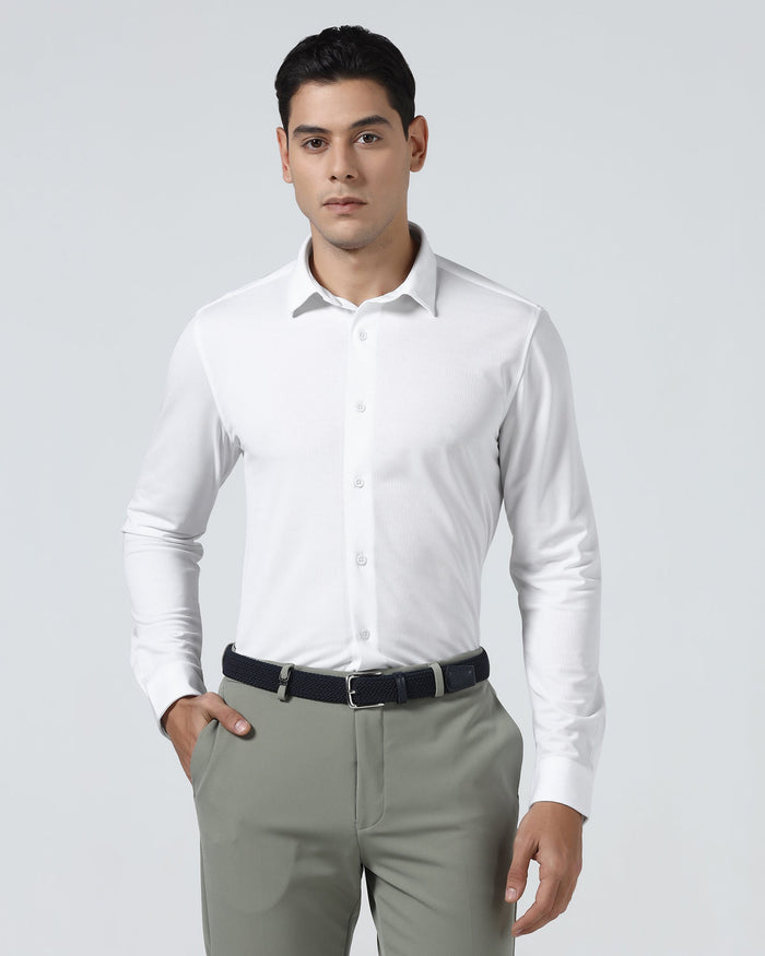White TechPro Stripe Shirt - Keish