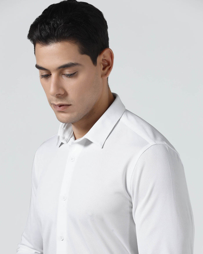 White TechPro Stripe Shirt - Keish