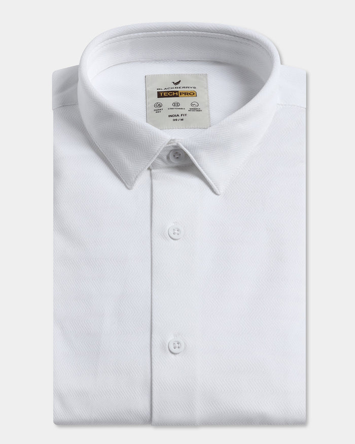 White TechPro Stripe Shirt - Keish