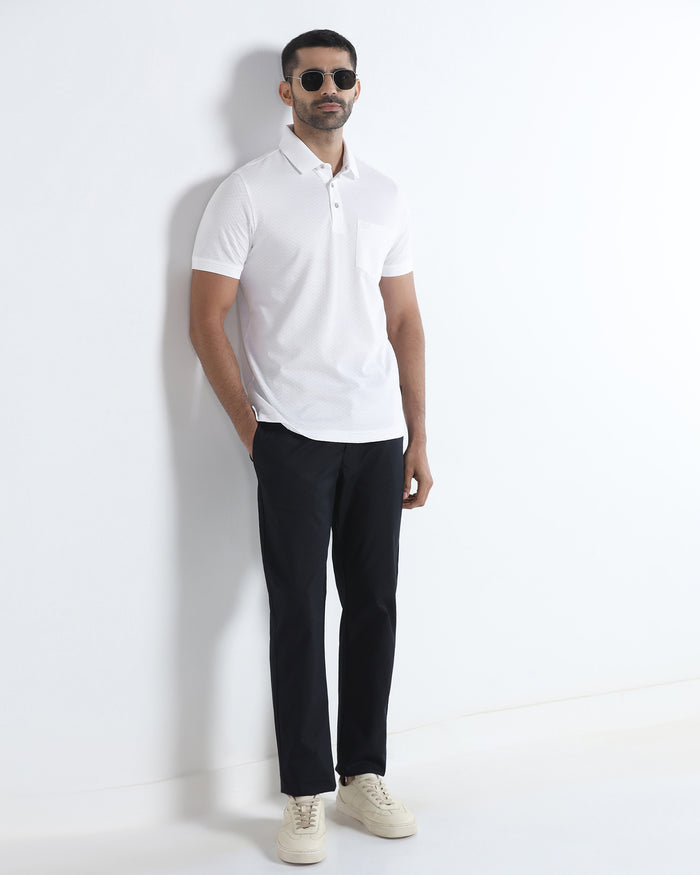White Textured Polo - Gama