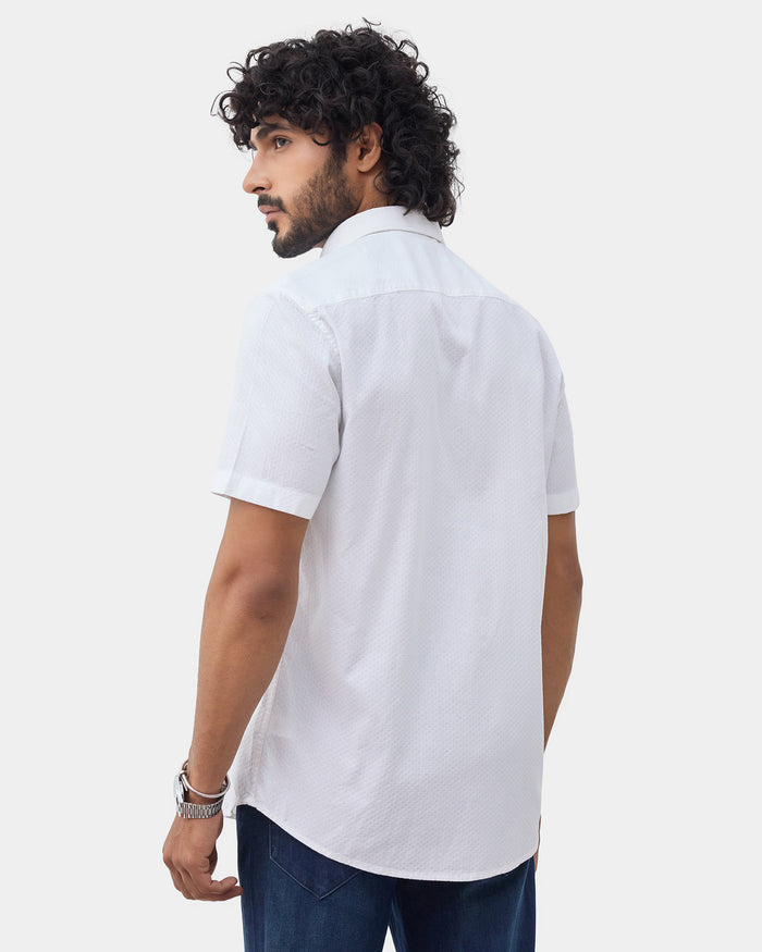 White Textured Shirt - Jemy