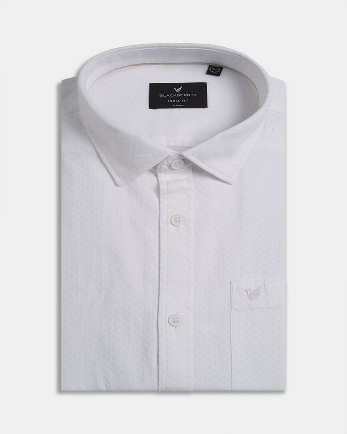 White Textured Shirt - Jemy