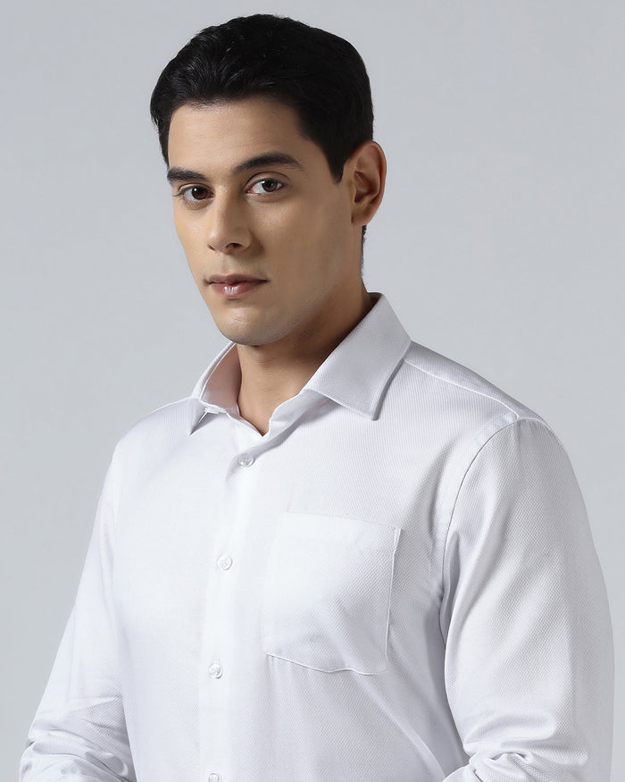 White Textured Shirt - Quinn