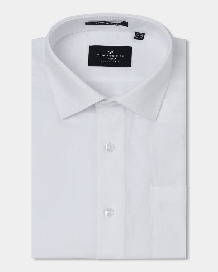 White Textured Shirt - Quinn
