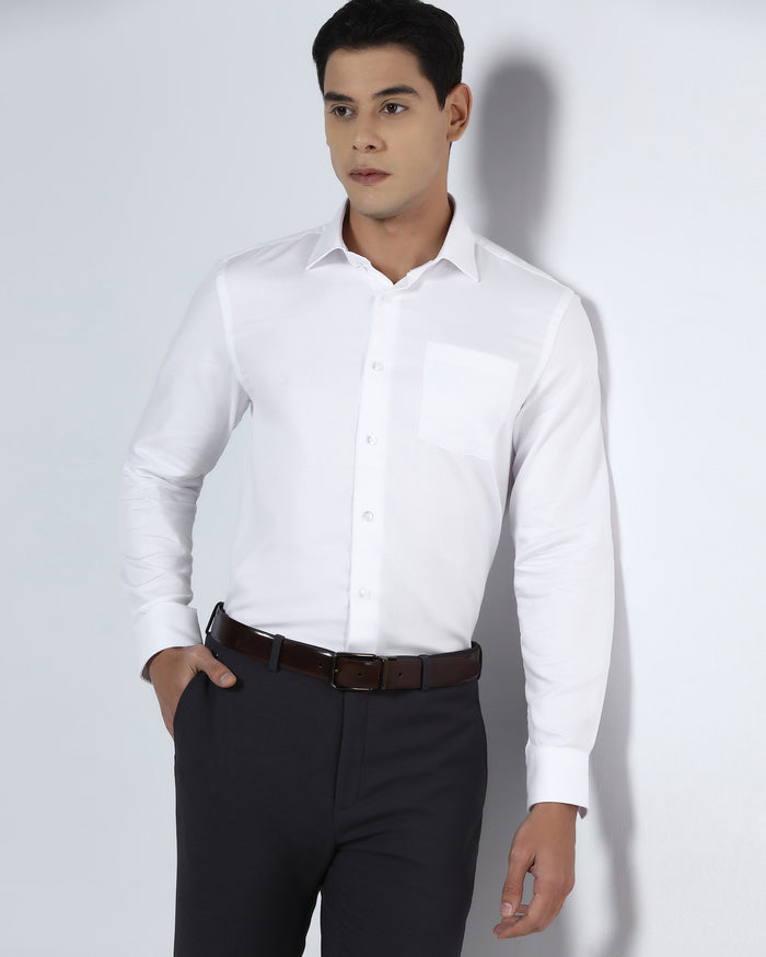 White Textured Shirt - Quinn