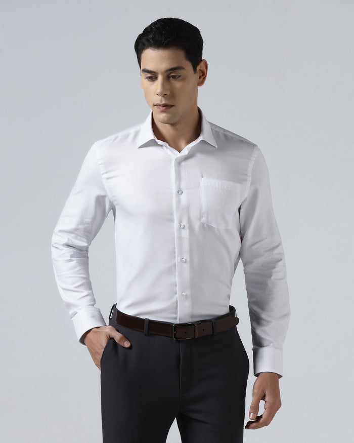 White Textured Shirt - Quinn