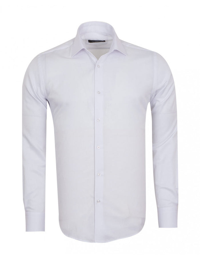 White Twill Classic Single Cuff Shirt-Makrom