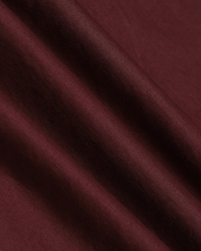 Wine Red Half Sleeve Linen Solid Shirt - Cleo