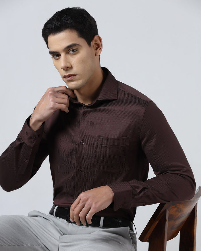 Wine Textured Shirt - Aspen