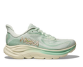 Light blue running shoe with 'Hoka' branding on a white background