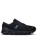 A black women's training shoe designed for HIIT workouts, featuring a mesh upper and a flexible rubber outsole.