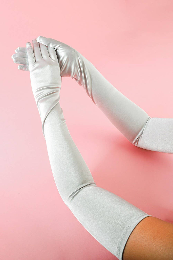 Women's High Satin Gloves