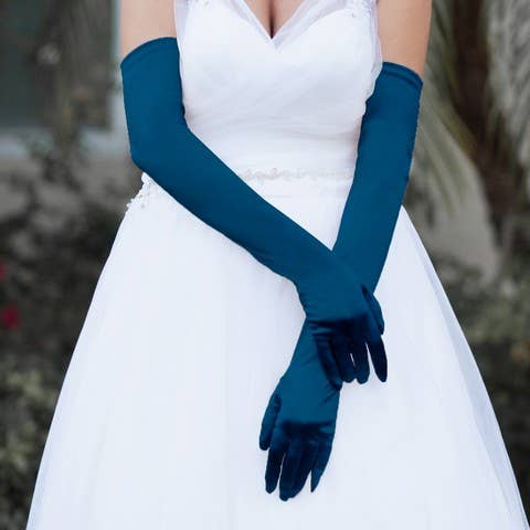 Women's High Satin Gloves