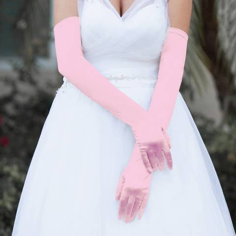 Women's High Satin Gloves